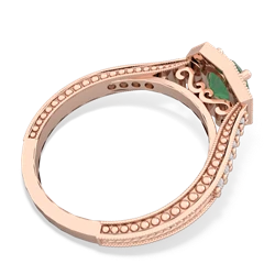 Thumbnail for Emerald Art-Deco Starburst 14K Rose Gold ring R5520 - front view