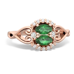 Emerald Love Nest 14K Rose Gold ring R5860