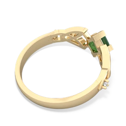 Thumbnail for Emerald Celtic Trinity Knot 14K Yellow Gold ring R3349 - front view