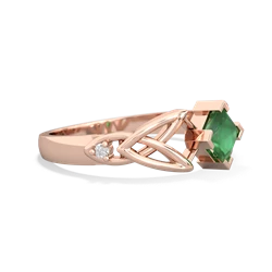 Emerald Celtic Knot Princess 14K Rose Gold ring R3349