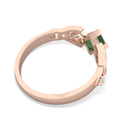 Emerald Celtic Knot Princess 14K Rose Gold ring R3349