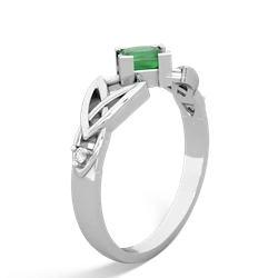 Emerald Celtic Knot Princess 14K White Gold ring R3349