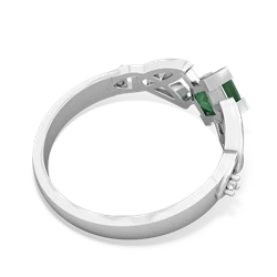 Emerald Celtic Knot Princess 14K White Gold ring R3349