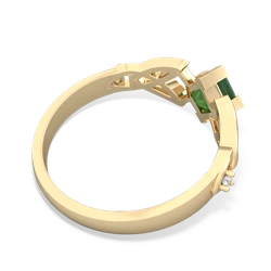 Emerald Celtic Knot Princess 14K Yellow Gold ring R3349