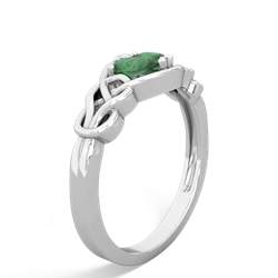 Emerald Celtic Love Knot 14K White Gold ring R5420