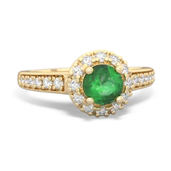 Thumbnail for Emerald Diamond Halo 14K Yellow Gold ring R5370 - top view