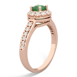 Emerald Diamond Halo 14K Rose Gold ring R5370