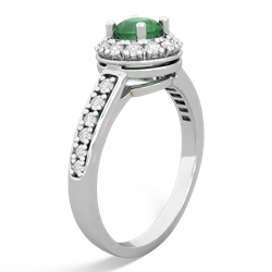 Emerald Diamond Halo 14K White Gold ring R5370