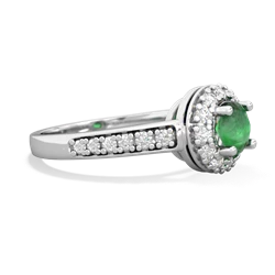 Emerald Diamond Halo 14K White Gold ring R5370