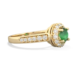 Emerald Diamond Halo 14K Yellow Gold ring R5370