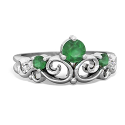 Emerald Crown Keepsake 14K White Gold ring R5740