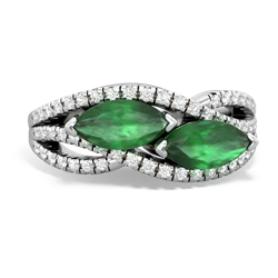 Emerald Diamond Rivers 14K White Gold ring R3070