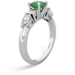 Thumbnail for Emerald Engagement 14K White Gold ring R2002 - side view