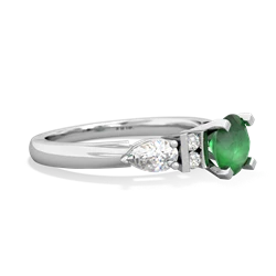 Thumbnail for Emerald Engagement 14K White Gold ring R2002 - hand 1 view
