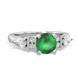 Thumbnail for Emerald Engagement 14K White Gold ring R2002 - top view