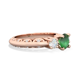 Thumbnail for Emerald Art Deco 14K Rose Gold ring R2003 - hand 1 view