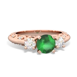 Thumbnail for Emerald Art Deco 14K Rose Gold ring R2003 - top view