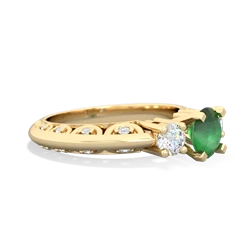Emerald Art Deco 14K Yellow Gold ring R2003