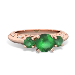 Emerald Art Deco Eternal Embrace Engagement 14K Rose Gold ring C2003