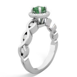Thumbnail for Emerald Infinity Engagement 14K White Gold ring R26315RH - hand 1 view