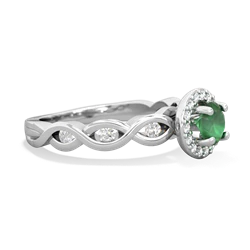 Thumbnail for Emerald Infinity Engagement 14K White Gold ring R26315RH - side view