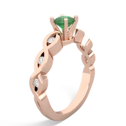 Emerald Infinity 5Mm Round Engagement 14K Rose Gold ring R26315RD