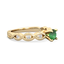 Emerald Infinity 5Mm Round Engagement 14K Yellow Gold ring R26315RD