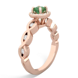 Emerald Infinity Halo Engagement 14K Rose Gold ring R26315RH