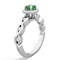 Emerald Infinity Halo Engagement 14K White Gold ring R26315RH