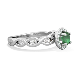 Emerald Infinity Halo Engagement 14K White Gold ring R26315RH