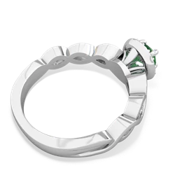 Emerald Infinity Halo Engagement 14K White Gold ring R26315RH