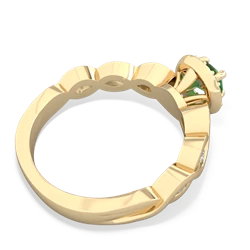 Emerald Infinity Halo Engagement 14K Yellow Gold ring R26315RH