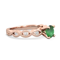 Emerald Infinity 6Mm Round Engagement 14K Rose Gold ring R26316RD