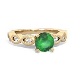 Emerald Infinity 6Mm Round Engagement 14K Yellow Gold ring R26316RD