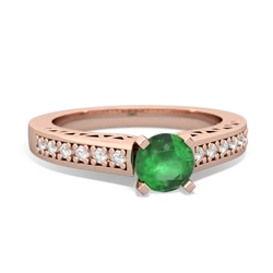 Thumbnail for Emerald Art Deco 14K Rose Gold ring R26355RD - top view