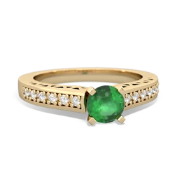 Emerald Art Deco 14K Yellow Gold ring R26355RD