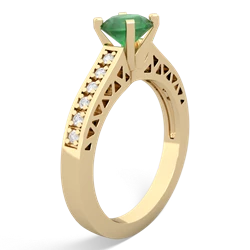 Thumbnail for Emerald Art Deco 14K Yellow Gold ring R26356RD - side view