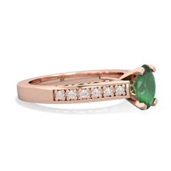 Emerald Art Deco Engagement 7X5mm Oval 14K Rose Gold ring R26357VL