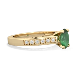 Emerald Art Deco Engagement 7X5mm Oval 14K Yellow Gold ring R26357VL