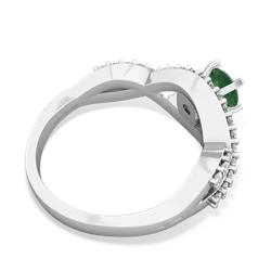 Thumbnail for Emerald Diamond Twist 14K White Gold ring R26405RD - front view
