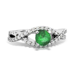 Thumbnail for Emerald Diamond Twist 14K White Gold ring R26405RD - top view
