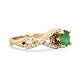 Thumbnail for Emerald Diamond Twist 14K Yellow Gold ring R26406RD - hand 1 view