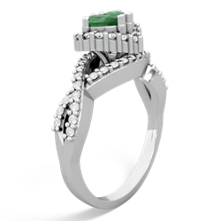 Emerald Diamond Twist 14K White Gold ring R2640HRT