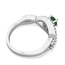 Emerald Diamond Twist 5Mm Round Engagment  14K White Gold ring R26405RD