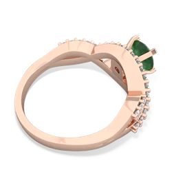 Emerald Diamond Twist 6Mm Round Engagment  14K Rose Gold ring R26406RD