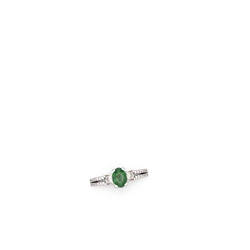 Thumbnail for Emerald Engagement 14K White Gold ring R26437VL - profile view