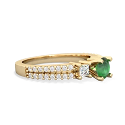 Emerald Classic 5Mm Round Engagement 14K Yellow Gold ring R26435RD