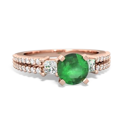 Emerald Classic 6Mm Round Engagement 14K Rose Gold ring R26436RD