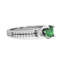 Emerald Classic 6Mm Round Engagement 14K White Gold ring R26436RD