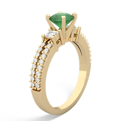 Emerald Classic 6Mm Round Engagement 14K Yellow Gold ring R26436RD